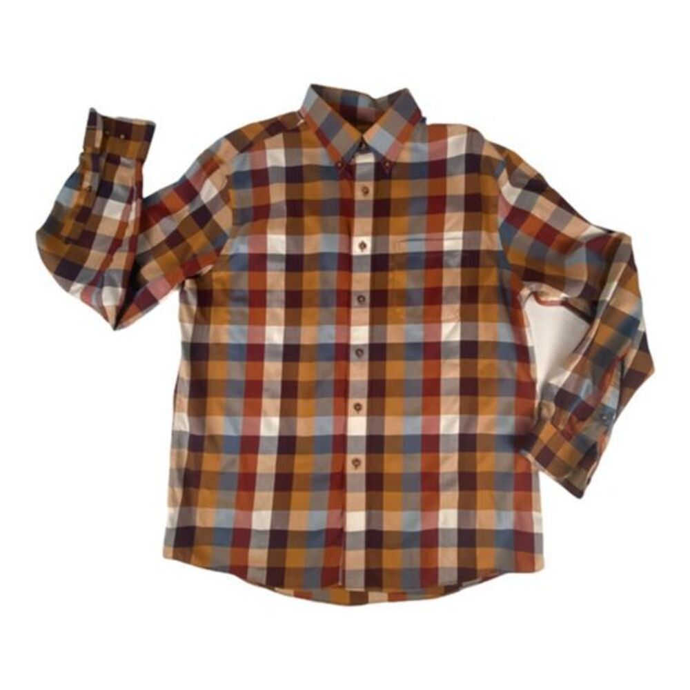 Jos. A. Bank Orange Checkered Button Down